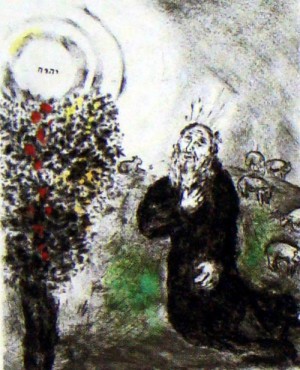 Oil abstract Painting - The Burning Bush,from Bible by Chagall Marc