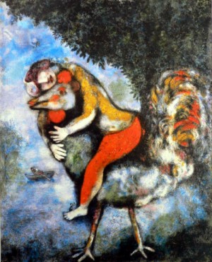 Oil chagall marc Painting - The Cock,1929 by Chagall Marc