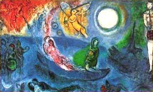 Oil abstract Painting - The Concert by Chagall Marc