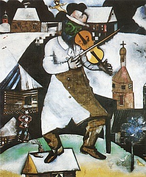 Oil chagall marc Painting - The Fiddler, 1912~13 by Chagall Marc