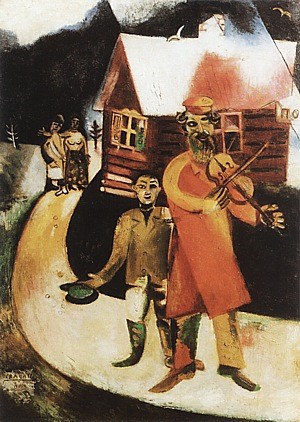 Oil abstract Painting - The Fiddler 2,1911-1914 by Chagall Marc