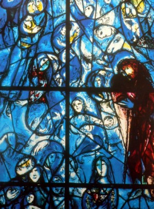 Oil chagall marc Painting - The Peace Window of the United Nations  Building ,New York (details) by Chagall Marc