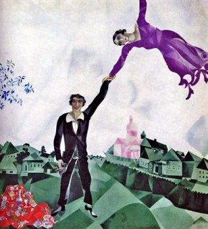 Oil chagall marc Painting - The Promenade. 1917 by Chagall Marc