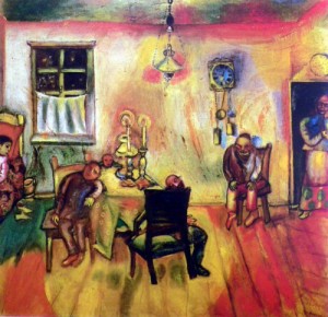 Oil chagall marc Painting - The Sabbath ,1910 by Chagall Marc