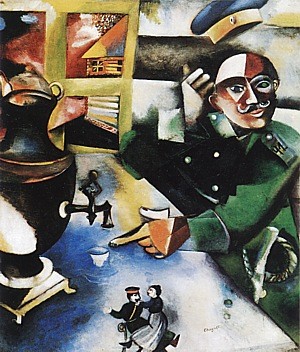 Oil chagall marc Painting - The Soldier drinks, 1911~12 by Chagall Marc