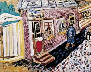 Oil street Painting - The Street by Chagall Marc