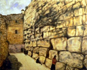 Oil chagall marc Painting - The Wailing Wall,1932 by Chagall Marc