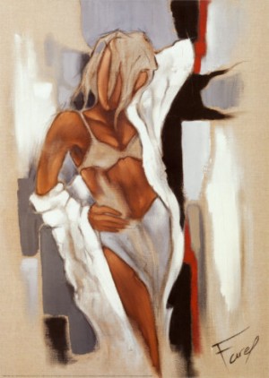 Oil abstract Painting - Elle by Farel Pierre