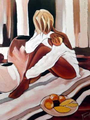 Oil abstract Painting - FAREL-07 by Farel Pierre