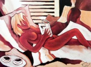 Oil abstract Painting - FAREL-09 by Farel Pierre