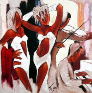 Oil abstract Painting - FAREL-11 by Farel Pierre