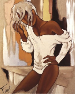 Oil abstract Painting - Feminite by Farel Pierre