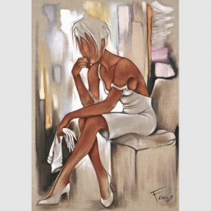 Oil abstract Painting - Gants Blancs by Farel Pierre