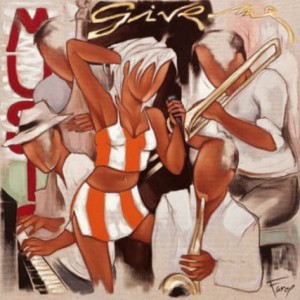 Oil abstract Painting - Give Me Music by Farel Pierre