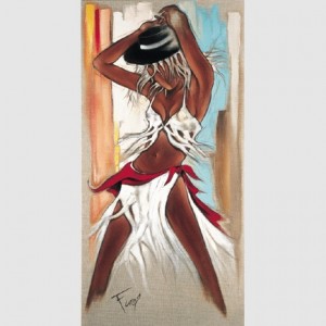 Oil abstract Painting - Windy girl by Farel Pierre