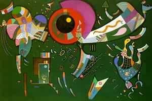 Oil abstract Painting - Around the Circle by Kandinsky
