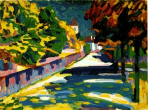 Oil abstract Painting - Autumn in Bavaria   1908 by Kandinsky