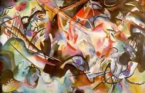 Oil abstract Painting - Composition 44 by Kandinsky