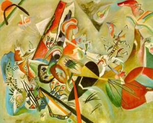 Oil abstract Painting - In Gray, 1919 by Kandinsky