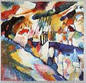 Oil landscape Painting - Landscape with Rain by Kandinsky