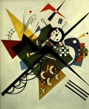 Oil abstract Painting - On White II     1923 by Kandinsky