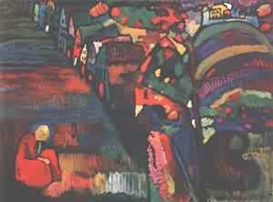 Oil painting Painting - Painting with Houses 1090 by Kandinsky