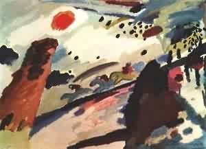 Oil landscape Painting - Romantic Landscape 1911 by Kandinsky