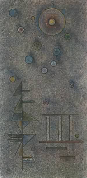 Oil abstract Painting - Scarcely 1929 by Kandinsky