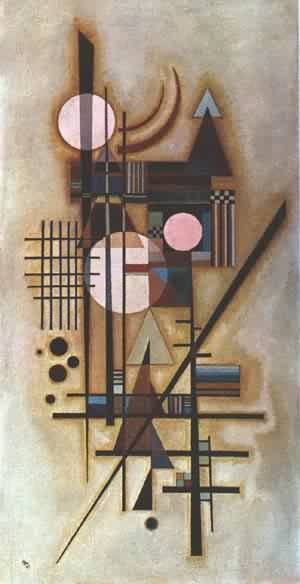 Oil abstract Painting - Softened Construction 1927 by Kandinsky