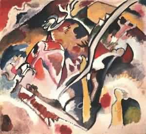 Oil abstract Painting - The Flood 1921 by Kandinsky
