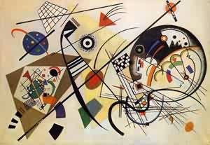 Oil abstract Painting - Transverse Lines by Kandinsky