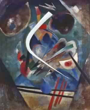 Oil abstract Painting - White Line No 232 1920 by Kandinsky