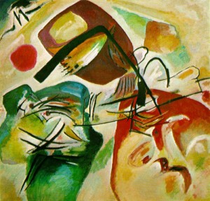Oil abstract Painting - With Black Arch  1912 by Kandinsky