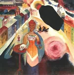 Oil abstract Painting - Women in Moscow 1912 by Kandinsky
