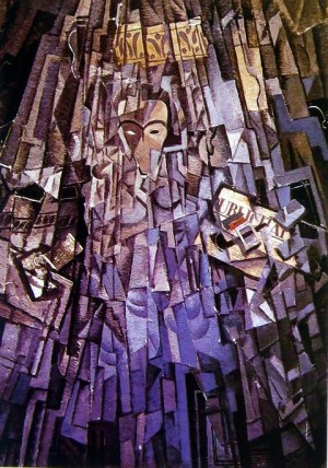 Oil abstract Painting - Cubist Self-Portrait,1923 by Dali Salvador