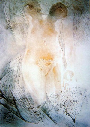 Oil Nude Painting - Nude,1974 by Dali Salvador