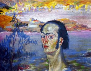 Oil portrait Painting - Self Portrait with the Neck of Raphael,1920-1921 by Dali Salvador