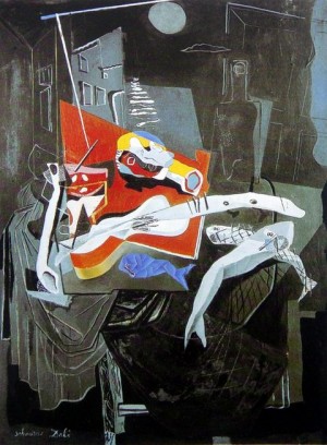 Oil still Painting - Still Life by Moonligbt,1927 by Dali Salvador