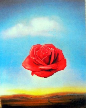Oil Painting - The meditative Rose by Dali Salvador