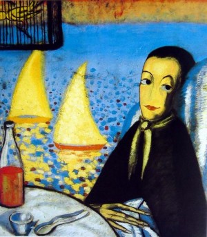 Oil Portrait Painting - The Sick Child(Self-portrait at Cadaques) c.1923 by Dali Salvador