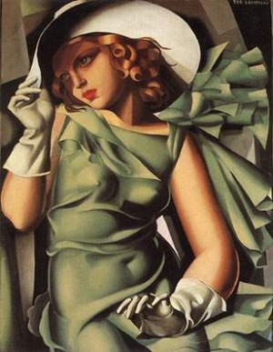 Oil green Painting - Girl In Green by Lempicka, Tamara de