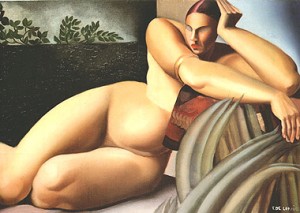 Oil Nude Painting - Reclining Nude 1925 by Lempicka, Tamara de
