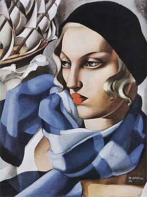 Oil blue Painting - The Blue Scarf, 1930 by Lempicka, Tamara de