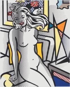 Oil Nude Painting - Nude with Yellow Pillow by Lichtenstein,Roy