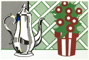Oil still Painting - Still Life with Pitcher and Flowers (C.130), by Lichtenstein,Roy