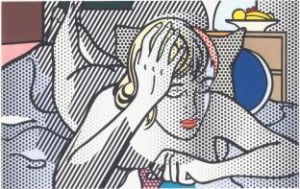 Oil Nude Painting - Thinking Nude by Lichtenstein,Roy