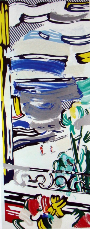 Oil landscape Painting - View from the Window,from Landscape Series 1985 by Lichtenstein,Roy