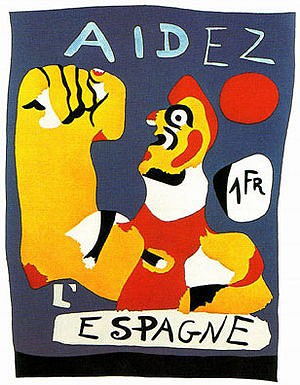 Oil abstract Painting - Aidez l'Espagne (Help Spain), 1937 by Miro Joan