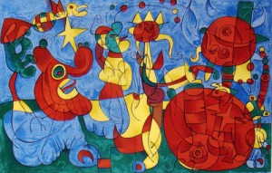 Oil abstract Painting - Alfred Jarry,Ubu Roi,Teriade Editeur,Paris 1966 by Miro Joan