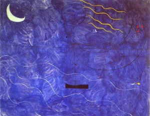 Oil abstract Painting - Bathing Women 1925 by Miro Joan